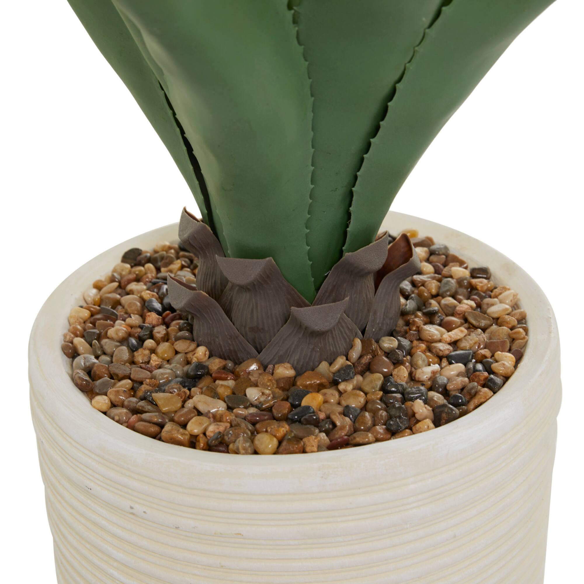 2.5ft. Potted White Plastic Contemporary Artificial Foliage